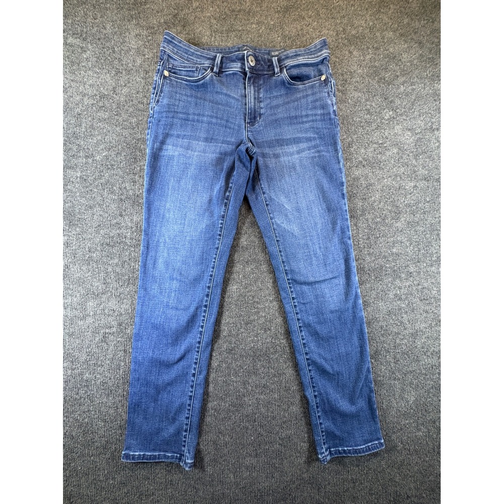 JJill Denim Authentic Fit Slim Ankle Jeans Women 6 Medium Wash Blue Tapered Leg